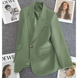 Fongt Suit Jacket Female 2024 Spring And Autumn New Small Figure A Button Fashion Trend Versatile Temperament Suit-Outfit