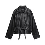 Fongt Women's V-Neck Folding Trim Shirt Long-Sleeved Top Loose Woman