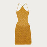 Fongt High-End Summer Women's Temperament High-End Slings Bare Back Hollow Short Dress Women