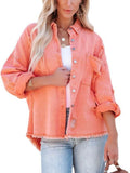 Denim Coat Women 2022 Spring Autumn Long Sleeve Double Pocket Loose Outerwear Jeans Jacket Chaquetas Para