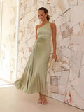 Fongt Spring And Summer Elegant Folding Dress Single Shoulder Waist Hollow Dress 88255-Outfit