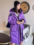 Winter Down Coat Women 2024 Long Parka Warm Winter Snow Jacket Casual Thick Hooded Black Puffer Jacket Bright