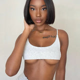 Cami Top Rib Knit Top Women Cut Out Crop Top Summer Clothes Slim Solid U Neck Vest Backless Camisole Streetwear Sport
