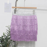 Fongt Tassel Dress Girl Autumn Design Small Babes Dance Irregular A Short Skirt 9039