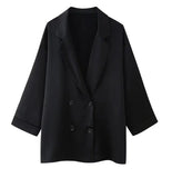 Fongt Women's INS Burst Wrinkles Blazer Blazer Casual Trousers Set