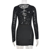 Sexy Zebra Print Cut Out Mesh Transparent Women Mini Dress for Beach Holiday Night Club Goth Party Bodycon Pencil Shorts