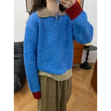 Fongt Collar Soft-Creating Knitted Sweater Women's 2025 Autumn And Winter Korean Design Knitted Top Sweater