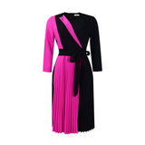 Fongt African Plus-Size Women's Dress 2025 New Fashion Temperament Tie With Folding Skirt Elegant Dress