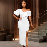 Fongt Summer Comfort Personality Lantern Sleeve Dress Party V-Neck Dress Dress Dress