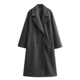Fongt New Soft Double Buckle Dress Loose Coat 3046269