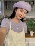 Style Simple Flying Sleeve Blouse Women's Gentle Atmosphere In Spring And Summer, Pure Desire, Chic Design, Minority Sweaters.-Outfit