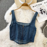 Fongt 2023 Spring Bohemian Art Retro Women's Sling Slim Small Vest-Outfit