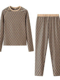 Fongt Women's INS Explosion Fashion Stylish Stable Stile Stile Slams Printed Pants Set
