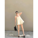 Fongt Price Summer Beauty Suit Women 2025 New Sleeveless Thighs Casual Shorts Two Sets