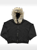 Fongt Hat Sweater Print Pattern Long-Sleeved Hoodie Hoodie Retro Coat Street Trendy Y2k