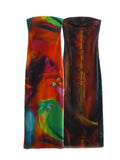 Fongt New Women's Printed Net A Word Shoulder-To-Shoulder-Back Dress Dress