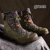Ladies Retro Bohemian Style Ankle Zip Short Boots Booties Casual Shoes Women's Winter Boots Botas mujer invierno