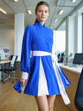 Design Sense Splicing Top Dress 2025 New Fashion High-End Retro Strap To Receive Waist-Skinny Coat Female
