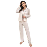 Fongt Female Autumn Winter Solid Color Cardigan Long Sleeve Home Suit Can Be Worn TK-Outfit