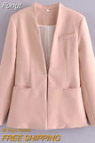Hidden Button Blazer Pants Set Suits Women High Street Ladies Office Pants Matching Set Spring Autumn Blazer Coat