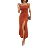 Fongt Women's Summer New Sexy Square Collared Back Sling Skirt Dress Women