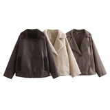 Fongt And Autumn Women's Fashion Temperament Collar Hot Double-Sided Jacket Pocket Coat D1 2439