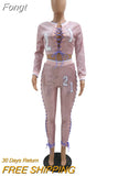 Runway Women's Joggers & Sweatpant Set Two-Piece Suits Shiny Hollow Out Sequins Bandage Matching Set Birthday