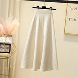 Fongt And Winter 2023 With Sweater High-Waist Jacquard Long Knitted Half-Length Umbrella Skirt Temperament Wool Long Skirt-Outfit