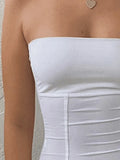 Paneled Solid Color Bandeau Top-Outfit