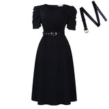 Fongt Women's Summer New Fashion Elegance V-Necked Folded Large Dress Dress Dress