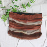 Fongt Cool Hottie Ultra-Short Umbilical Wrap Chest Sleeveless Coat Yarn Folding Tie Dye Chest Tight Waistcoat 8852