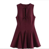 Fongt Homemade New Women's Classic Wide-Swibted Bow Dress 4661/316