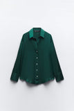 Fongt Homemade New Women's Fashion 20 Color Silk-Sense Tidling Shirt 2197745