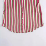Striped Satin Casual Shirt 8160562 In Autumn-Outfit