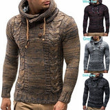 Fongt And Winter New Hot Style Man Slim High Collar Hooded Head Large Size Knit Sweater