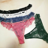 Fongt Triangle Hollow Lace Side Thong Lady Water Drill Hanging Cotton Crotch Trousers Tpants