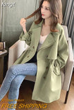 Coats Women Clothing Elegant Designer Korean Fashion Autumn Long Sleeve Minimalist Gentle Lady French Streetwear