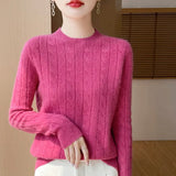 Fongt Girl Feeling Jasmine Sweater Knitted Retro Collar Top Autumn And Winter Thick Bottom Shirt 2025