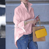Fongt Burst Spring And Summer Lady Long-Sleeved Shirt Women's Street Fashion Loose Solid Color Large-Size Shirt