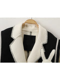 Woolen Overcoat Warm Outerwear Women Long Sleeve Double Breasted Chic Cute Rabbit Loose Long Coat 2022 Autumn Winter