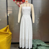 Fongt Summer New Women's Sexy Sling Chiffon Temperament Show Back Evening Dress Dress