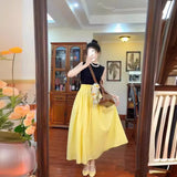 Fongt High-Waisted Half-Dress Woman's Summer Thin A-Dress Loose Waist-Hanging Long Umbrella Skirt