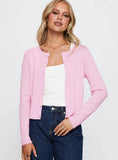Fongt New Women's Sexy Cardigan Street Long-Sleeved Top Solid Color Cardigan Knitwear
