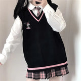 Fashion Oversize Harajuku Knitted Sweater Anime Tank Tops Women Pastel Goth Vest Y2k Kawaii Aesthetic Emo Alt