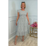 Fongt Summer Explosion Lady Print Floral Elegant Dress Holiday Dress
