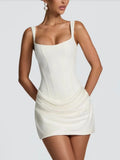 Fongt And Spicy Square To Receive Waist Skirt Women 2025 Summer New Folded Fish Bone Waist Vest Dress Dress