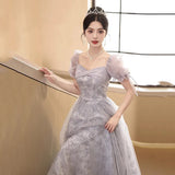 Fongt Chinese Fishtail Evening Dress 2025 New Light Luxury Niche Morning Robe Toasting Bridal Purple Banquet Dress Dress Dress