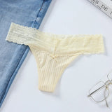 Fongt Breathable Thread Cotton Splicing Lace T-Shirt Cotton Lace Lace Side Large Size Low-Rise T-Pants Ladies Trousers