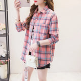 Design Women Blouses Shirts 2021 New Womens Tops And Blouses Long Sleeve Casual Plaid Shirt Young Style Lady Blouse