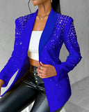 Fongt New Fashion Casual Beads Small Suit Women's Clothing